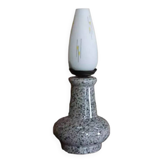 Ceramic and opaline lamp from the 50s