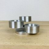 Vintage brushed aluminum triple candle holder