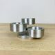 Vintage brushed aluminum triple candle holder