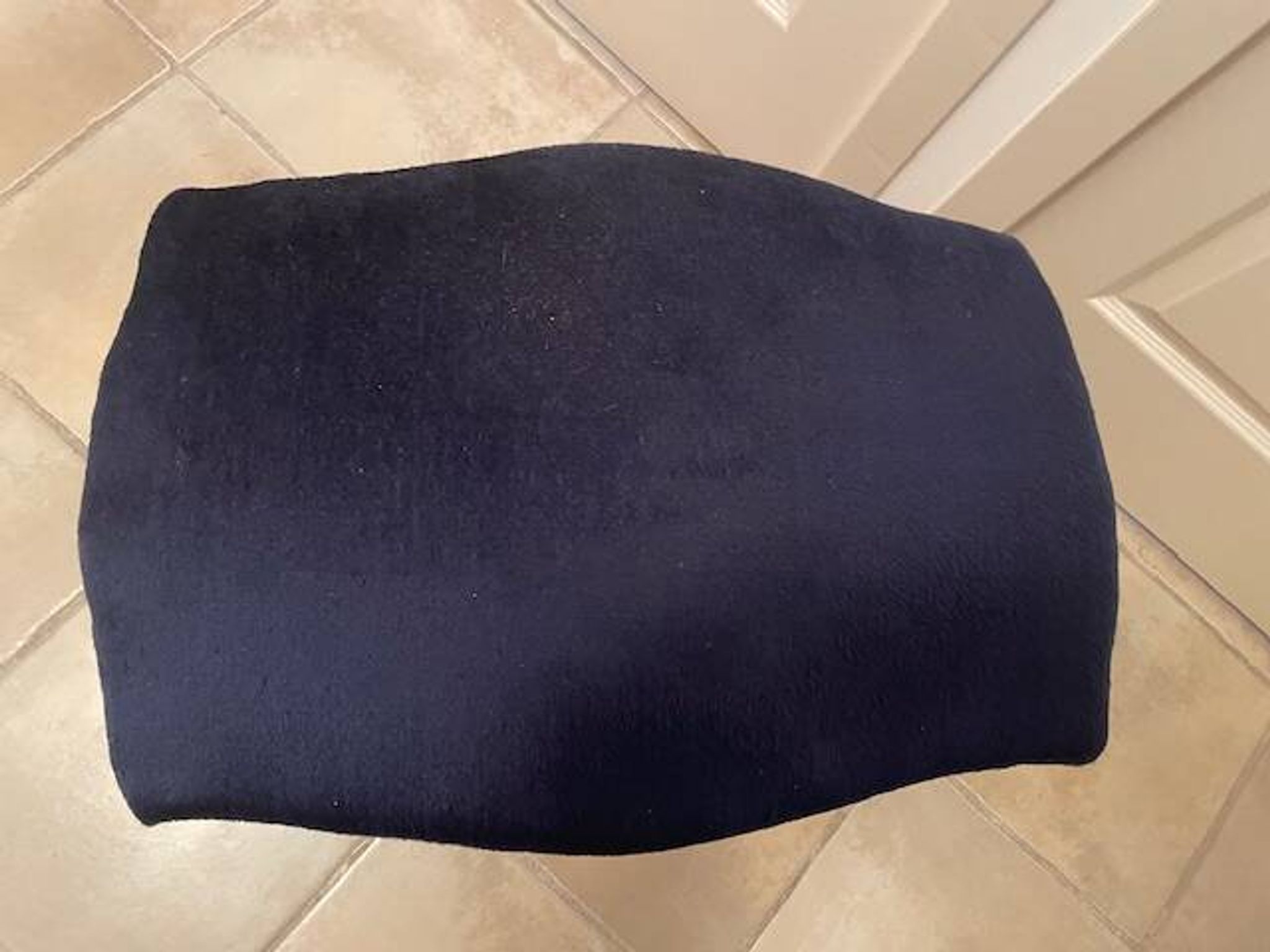 Mahogany and blue velvet daybed