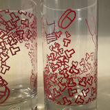 Set of 4 vintage Durobor glasses with bubble foot