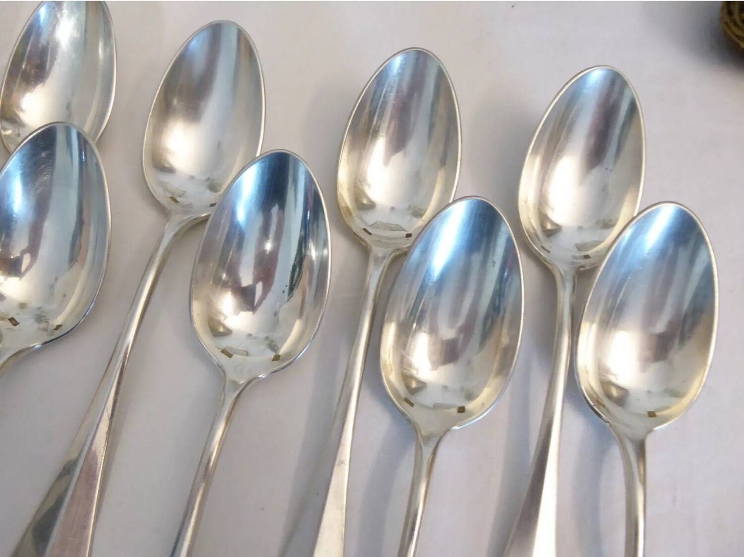 10 silver plated metal table spoons