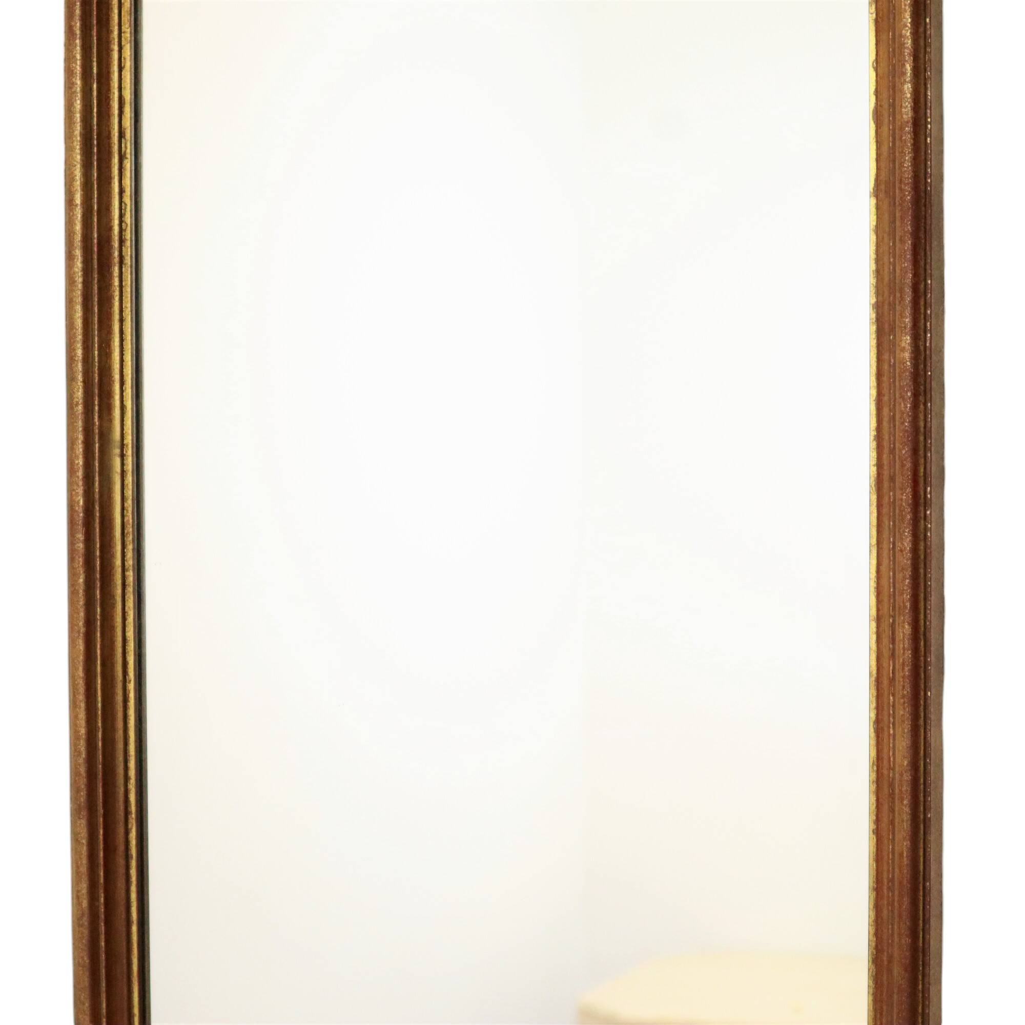 Deknudt Narrow Hall Mirror Gold Gilded Classic Acanthus Crown 138cm