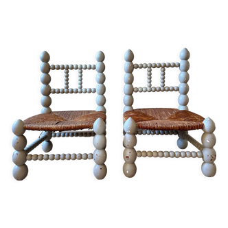 Pair of low fireplace chairs