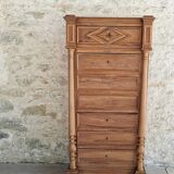 Semainier secretary Henri II in walnut and erable speckled