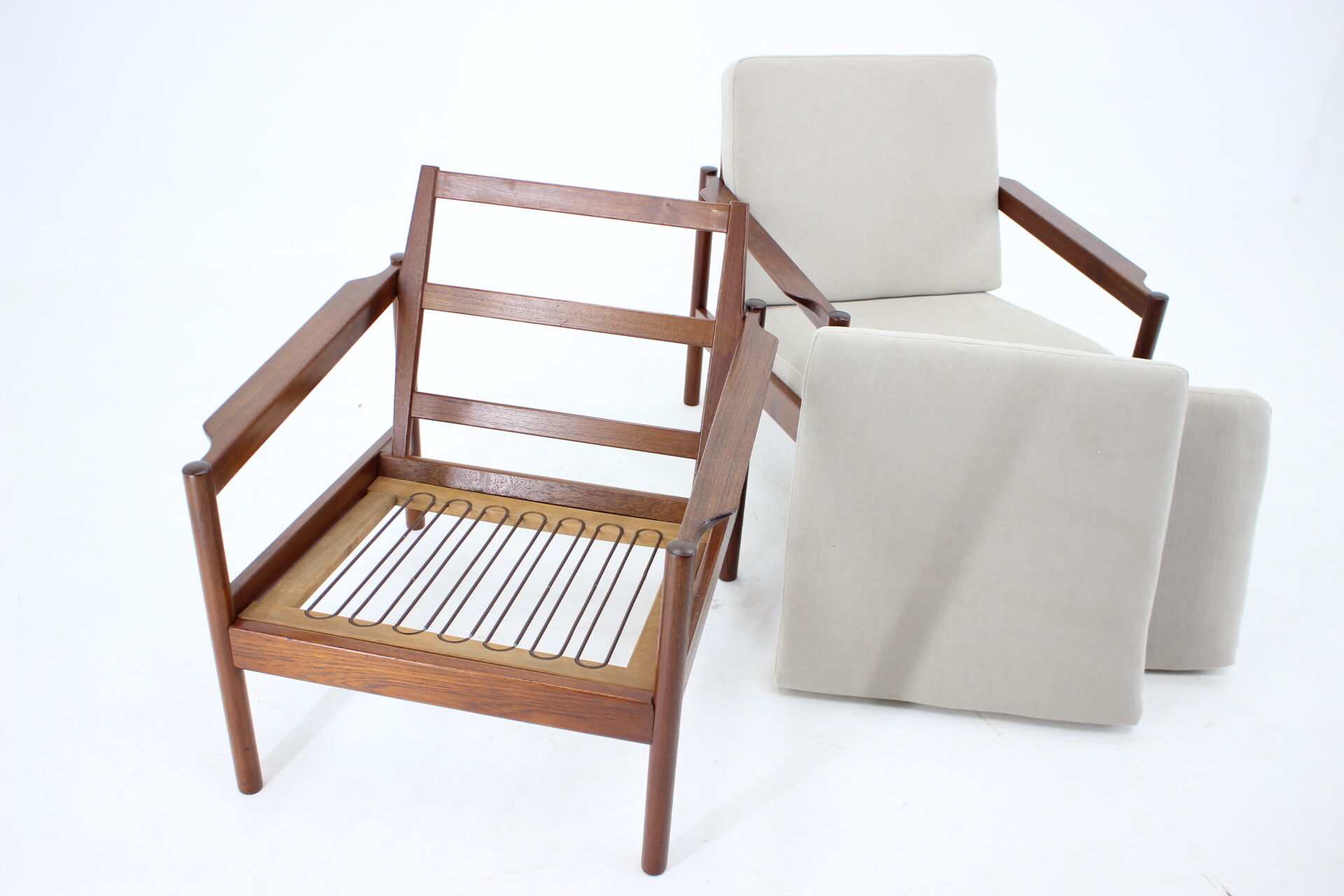 1960s Kai Kristiansen Model KK161 Pair of Teak Armchairs for Magnus, Denmark