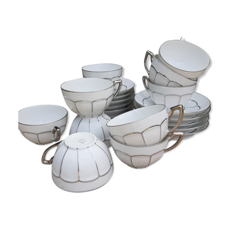 Tea cups and saucers Porcelain Art Deco