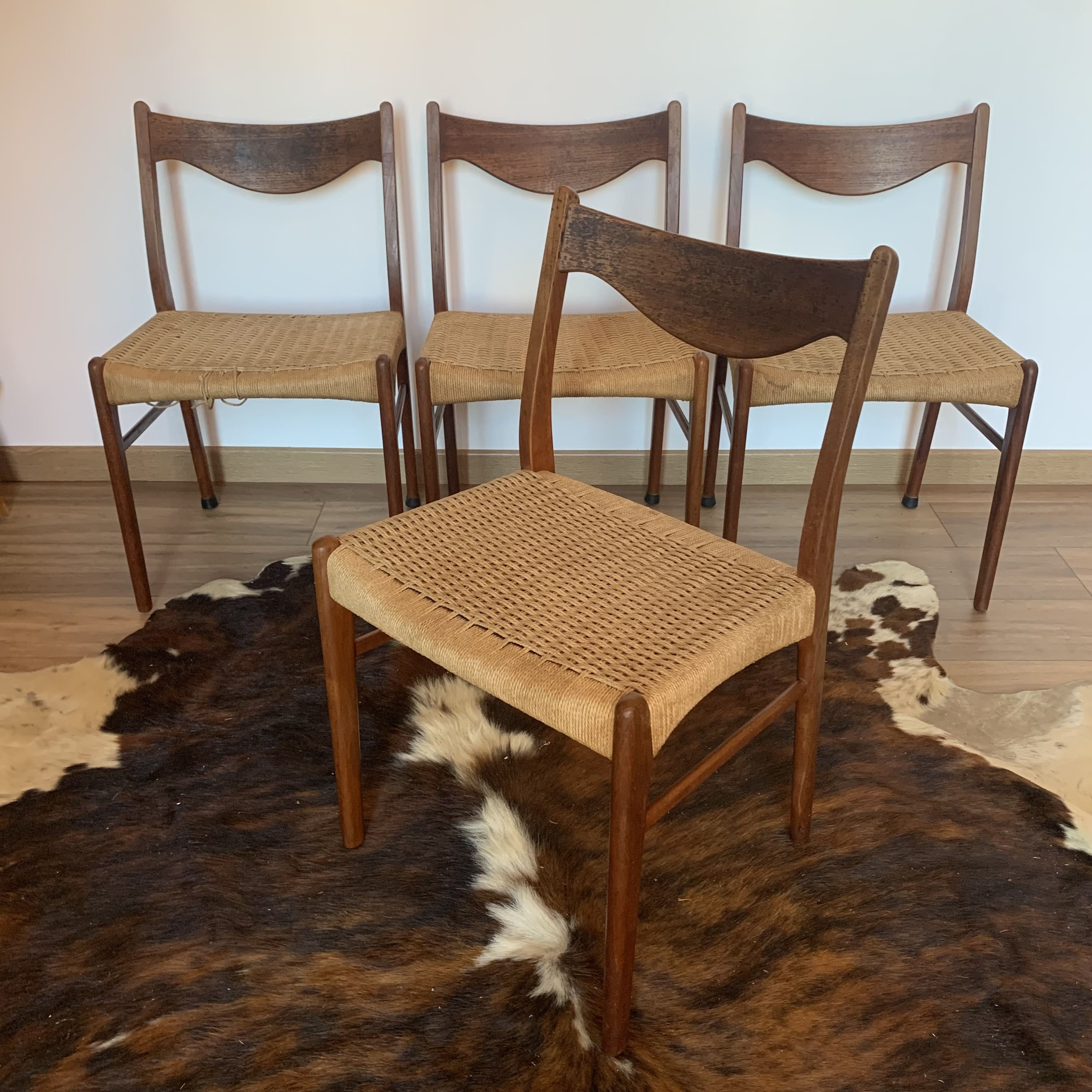 Set of 4 chairs by Arne Wahl Iversen for Glyngøre Stolefabrik 1960s