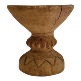 African stool / end table / bedside table in carved solid wood
