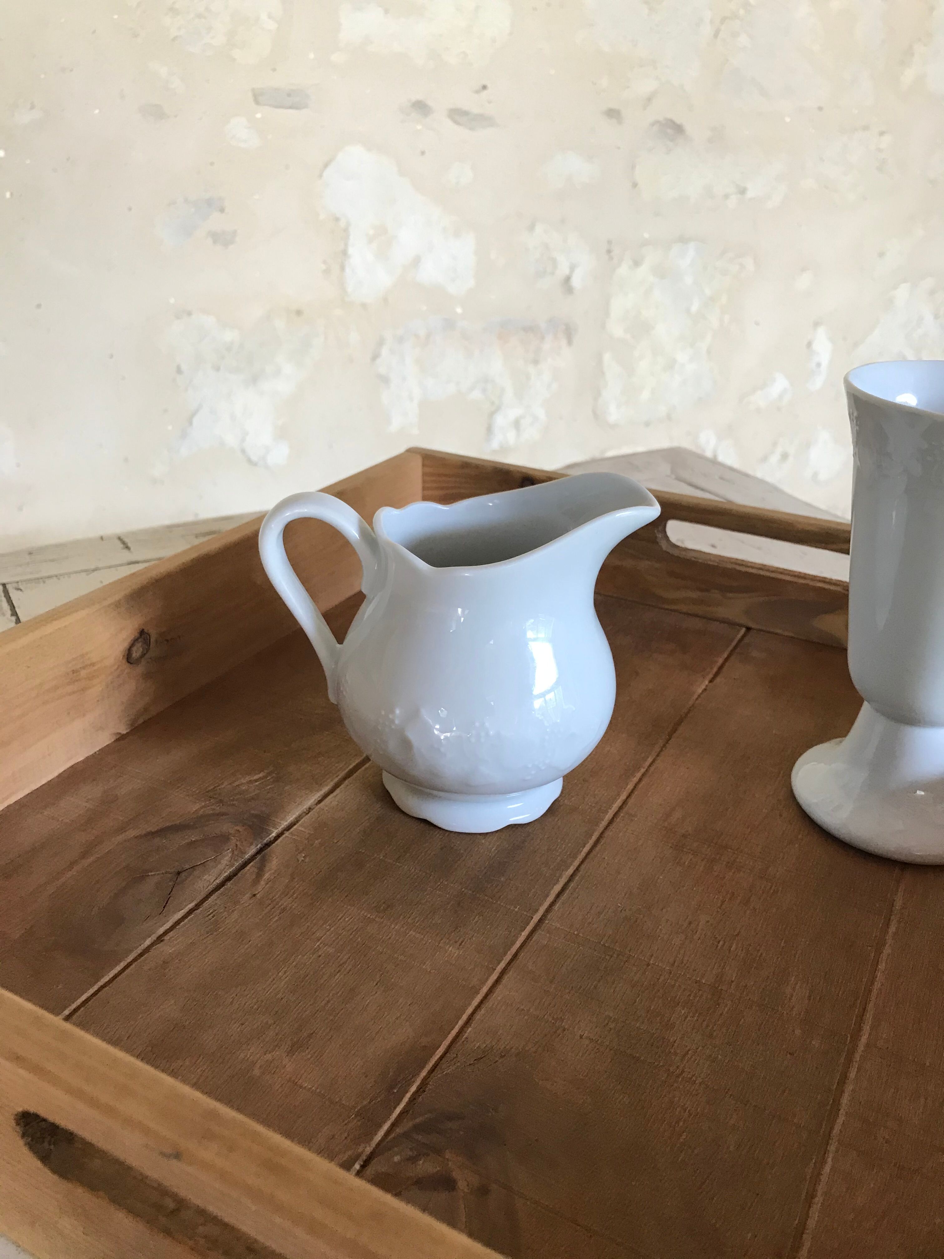 White porcelain milk pot