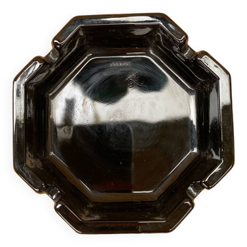 Old luminarc octime opaline noire ashtray made in france vintage