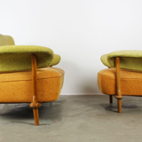 F109 lounge furniture with armchair and matching sofa by Theo Ruth for Artifort 1950