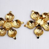 Pair of brass "flower" candlesticks