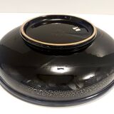 Lacquered Black with Colored Details Ceramic Vide-Poche by Ars Deruta, Ital