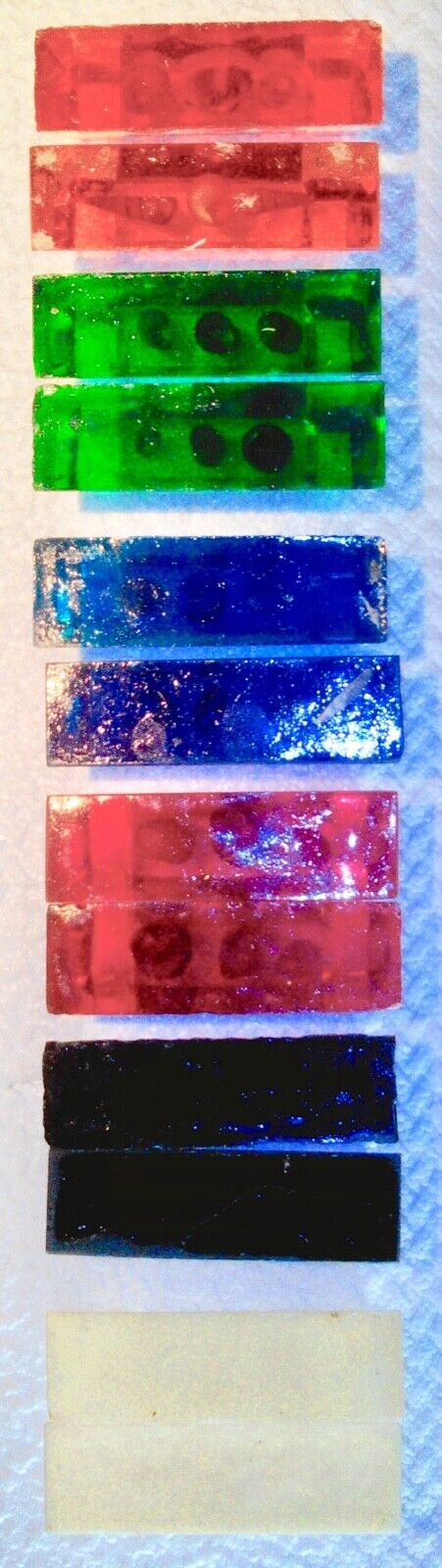 12 old holder- resin knives inclusion vintage shells 60/70