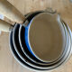 Series of cast iron pans Le Creuset bleues