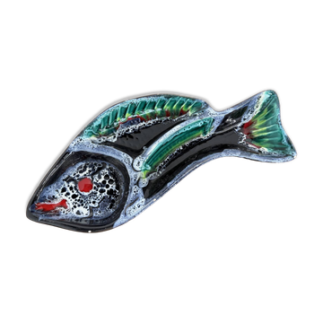 Empty pocket dish "Fish" in Vallauris ceramic from the 1950s-1960s.