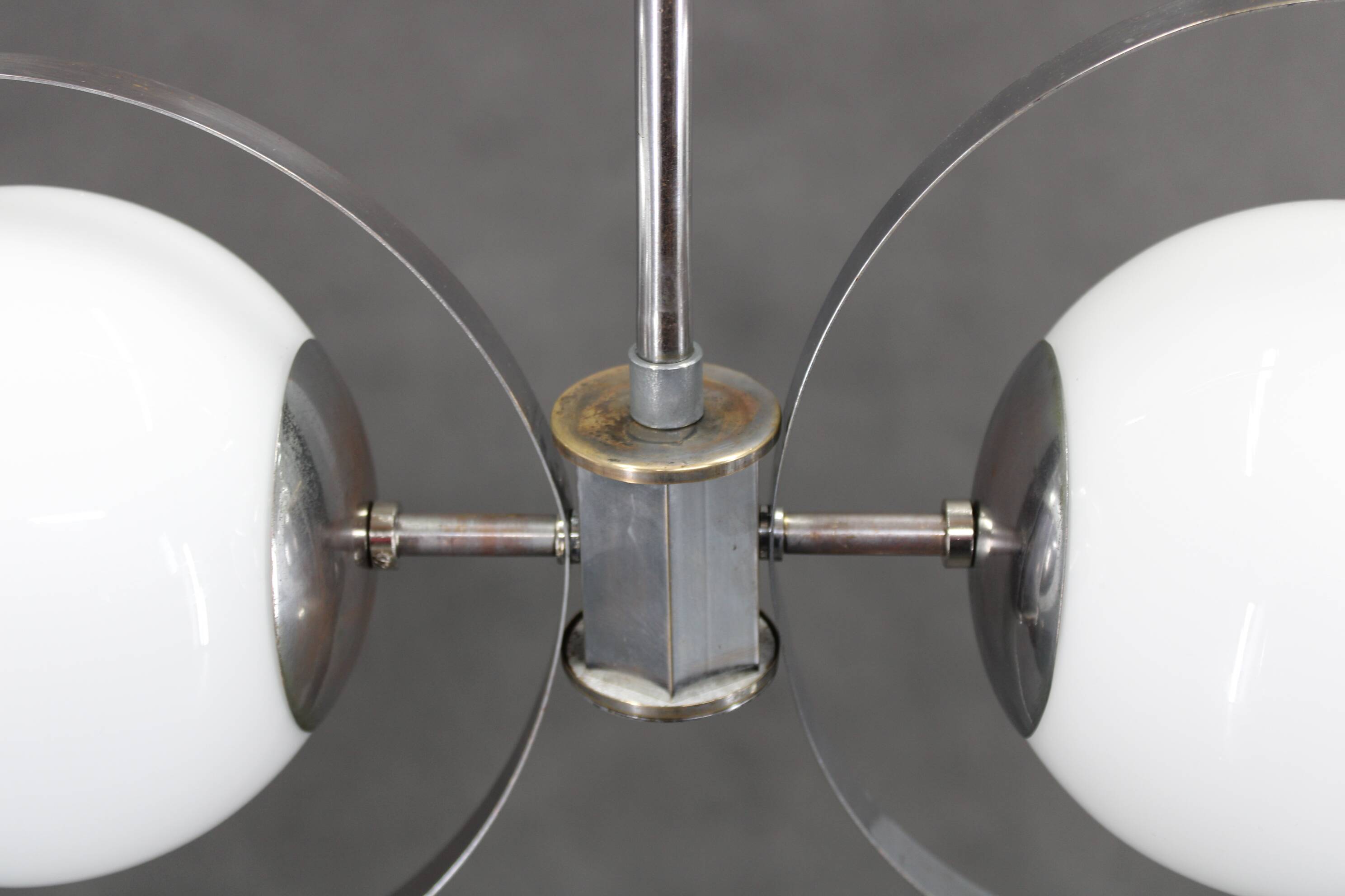 1940s Bauhaus Chandelier, Czechoslovakia