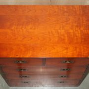 Vintage Military Campaign style chest of drawers in golden oak