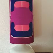 Violetta furniture lamp H80 D30cm - white opaline and vintage 70s fabric
