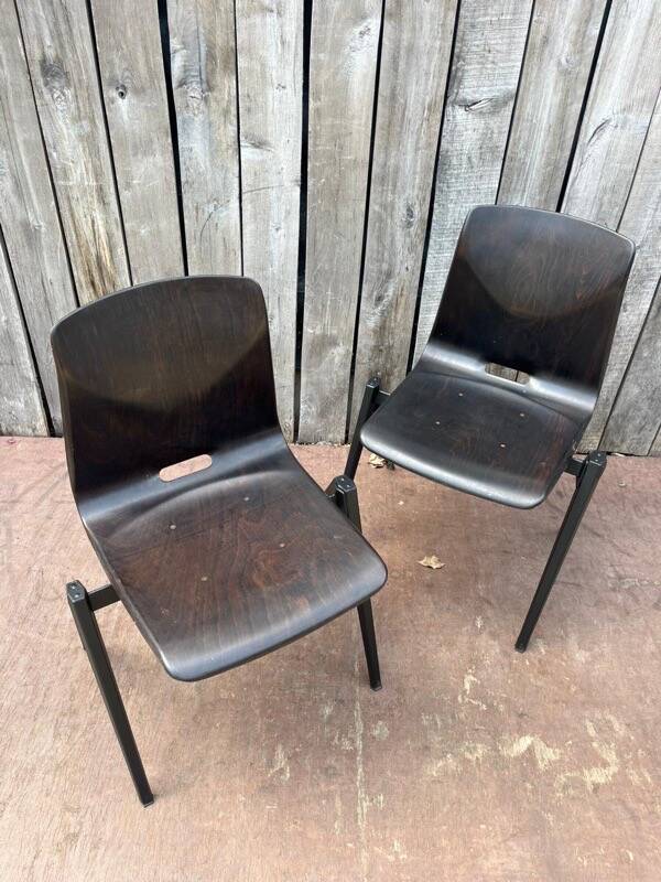 Vintage Galvanitas S22 chair by Wim Rietveld, dark brown