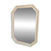 Miroir vintage octogonale blanc laqué