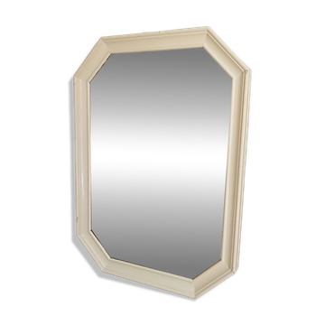 Miroir vintage octogonale blanc laqué
