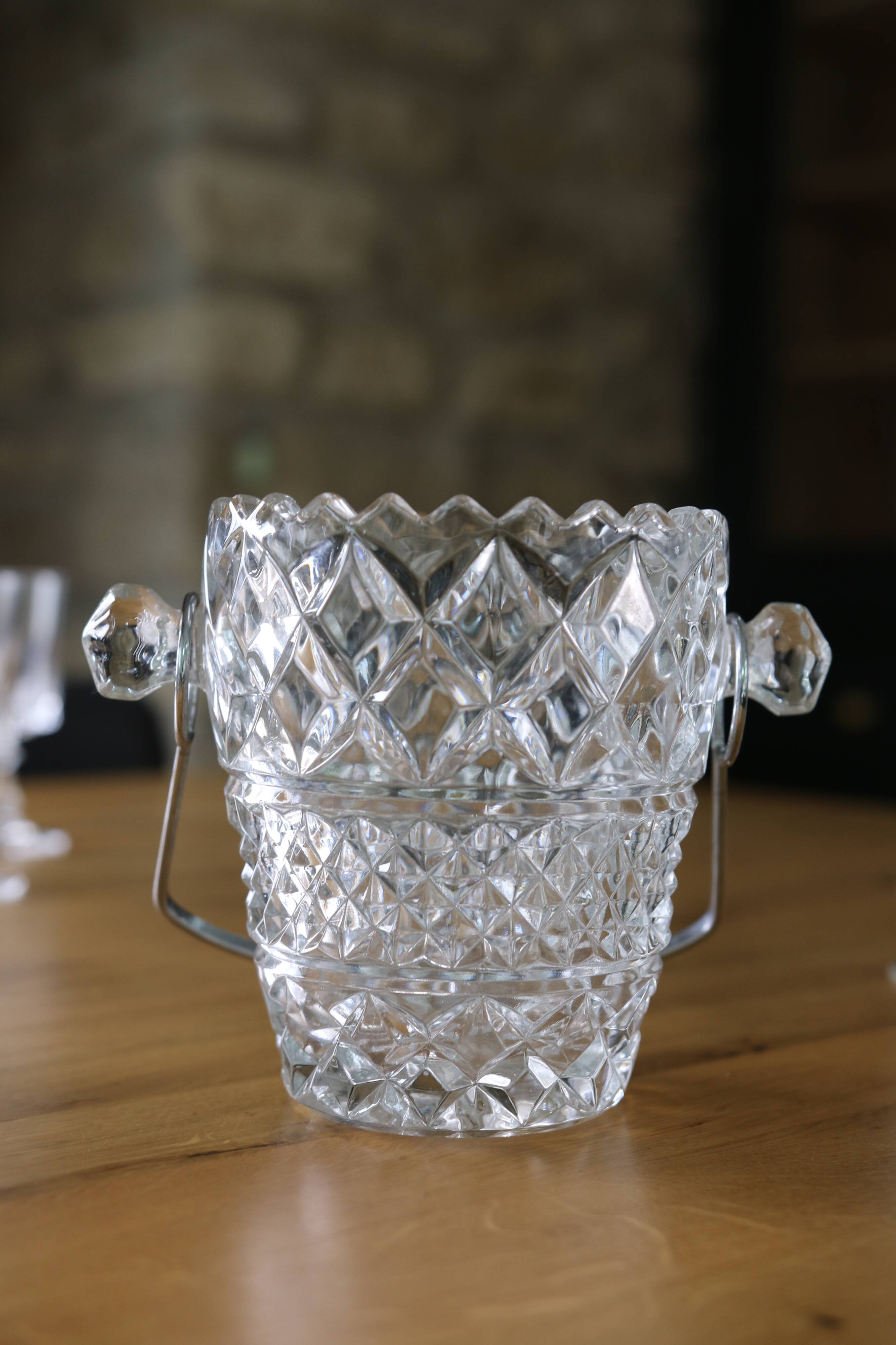 Vintage Glass Ice Bucket