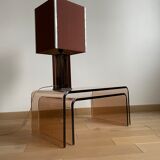 2 altuglas smoked nesting coffee table, 1970s