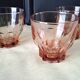 3 Verres de table en verre rosé  Années 50