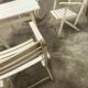 Garden furniture table and 4 armchairs 60's in its juice