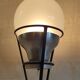 Tripod table lamp in metal, aluminum and blown glass - mid-20th century