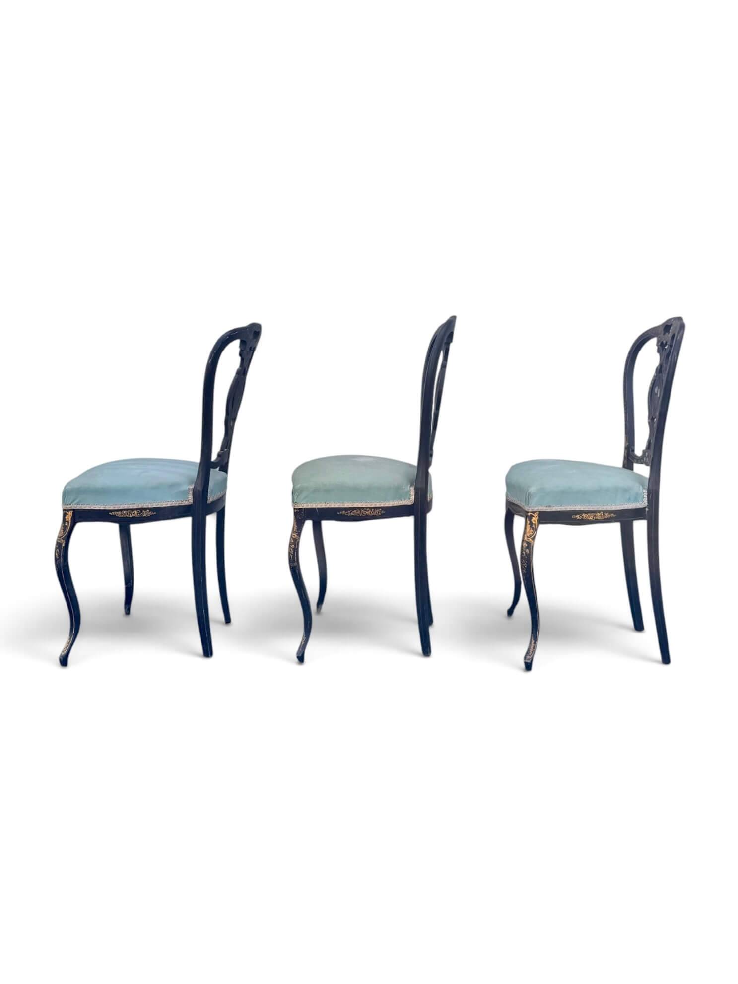Série de 3 chaises Napoléon III