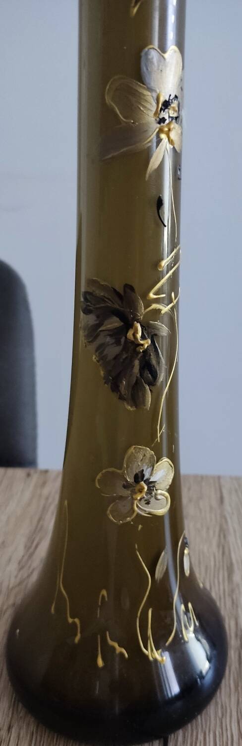 Large 50 cm high single-flower vase signed Arion