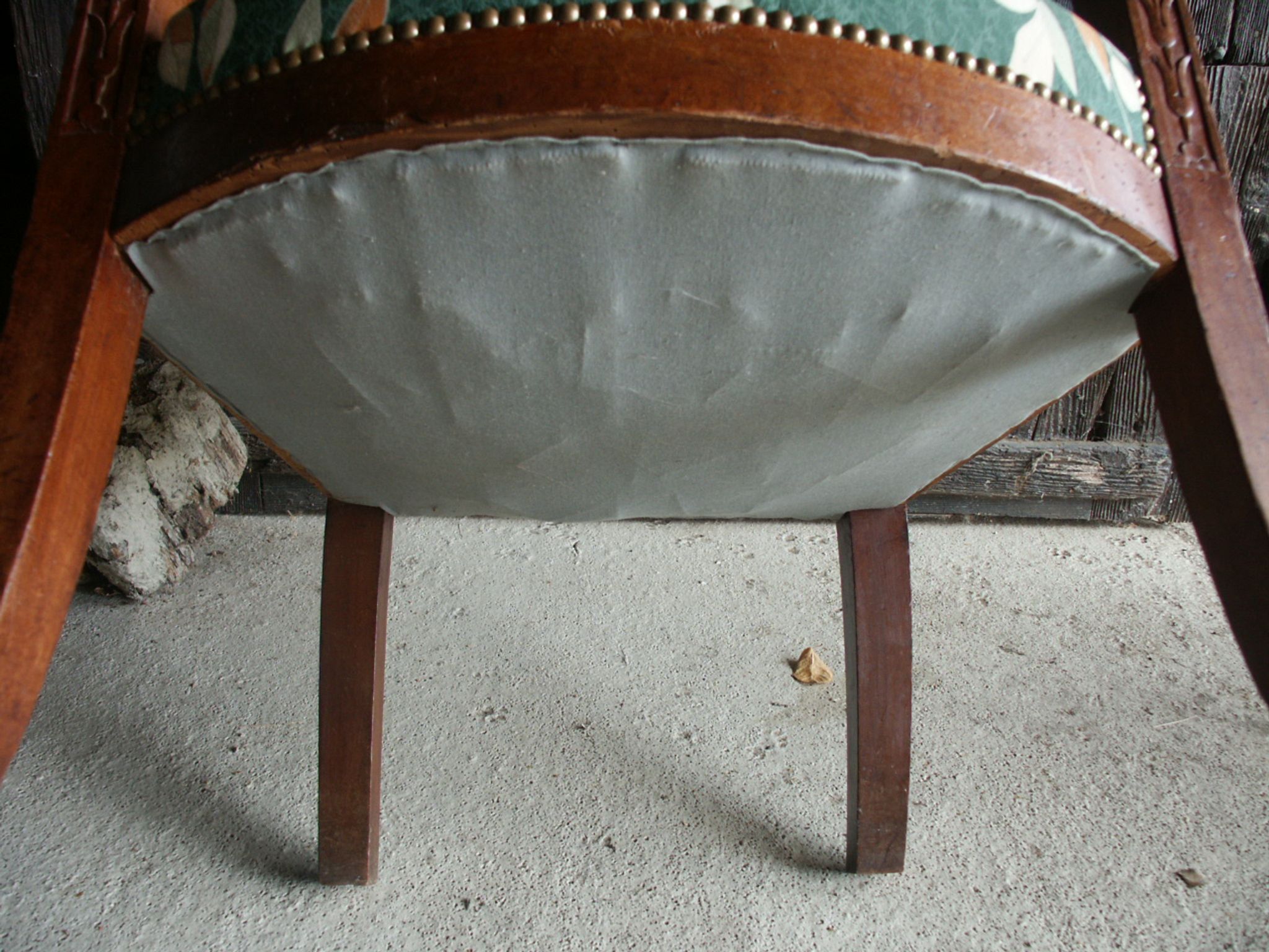 Fauteuil bois, tissu