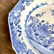 Octagonal deep plate from the Compagnie des Indes in blue porcelain