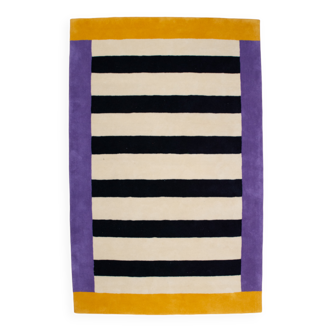Tapis tufté en laine purple symmetry fait main 120 x 180 cm
