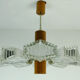 1960s temde 8-light pendant lamp sputnik chandelier teak glass metal