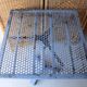 Old bistro table in cast iron and perforated metal, SIGHE Jeune Toulo