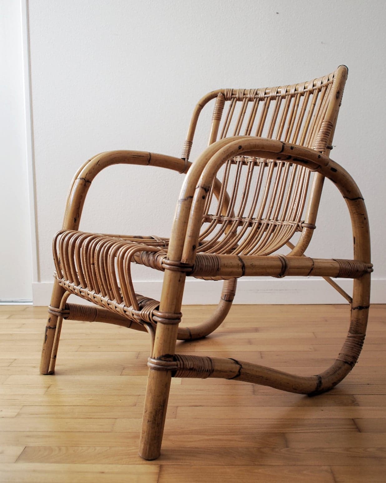 Rattan armchair 1960
