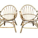 Pair of rattan armchairs from the 60s