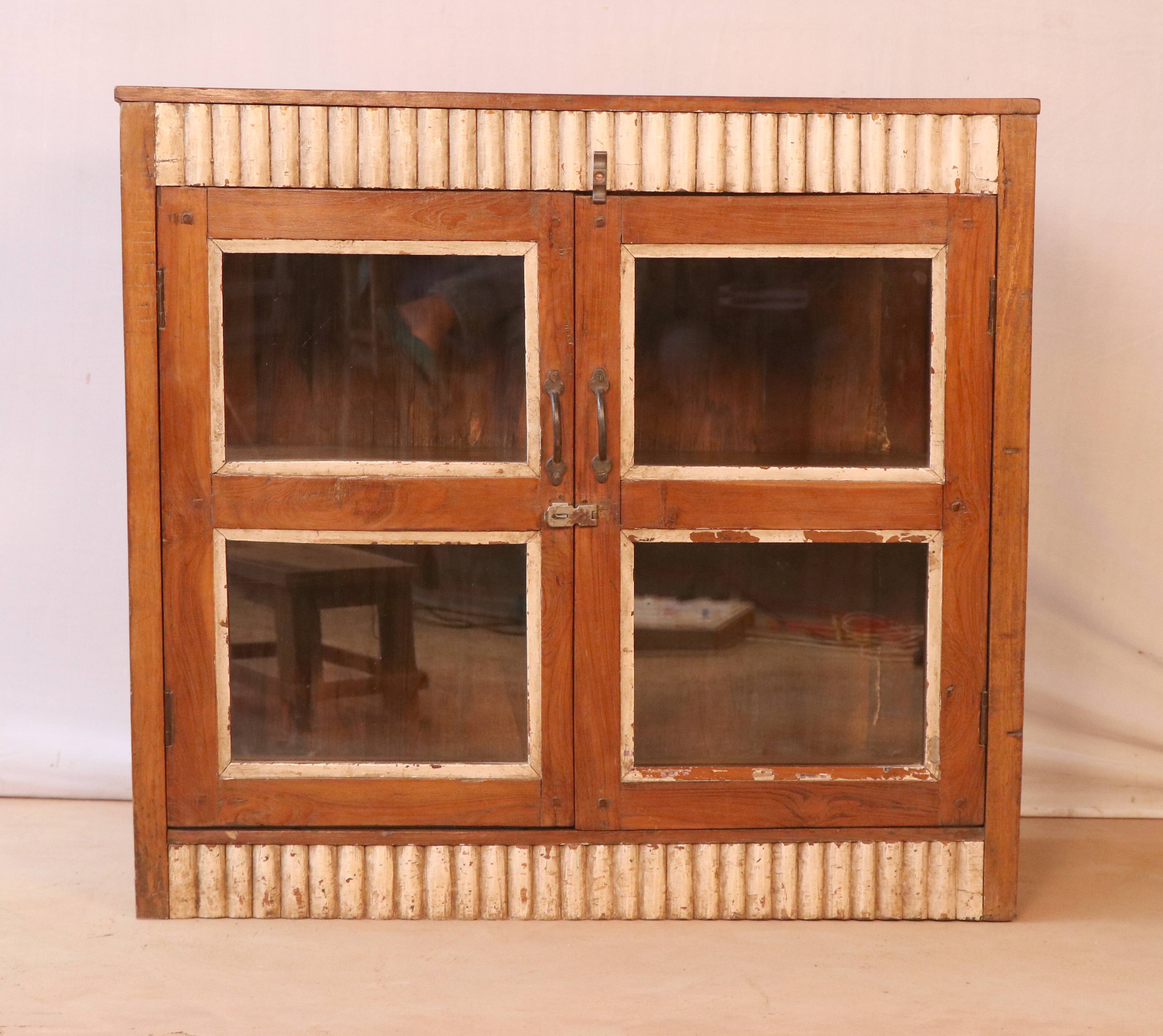 former Art Deco glazed sideboard in Burmese teak
