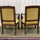 Pair of 19th century mahogany armchairs with crossbars