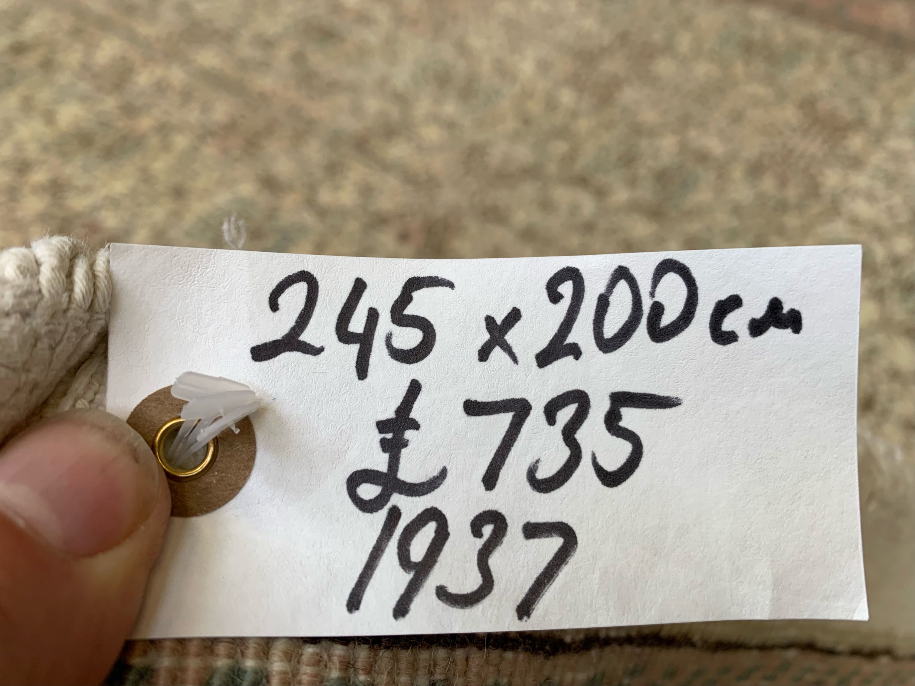 Vintage Square Turkish Rug 245x200 cm, Tribal Wool Carpet Large