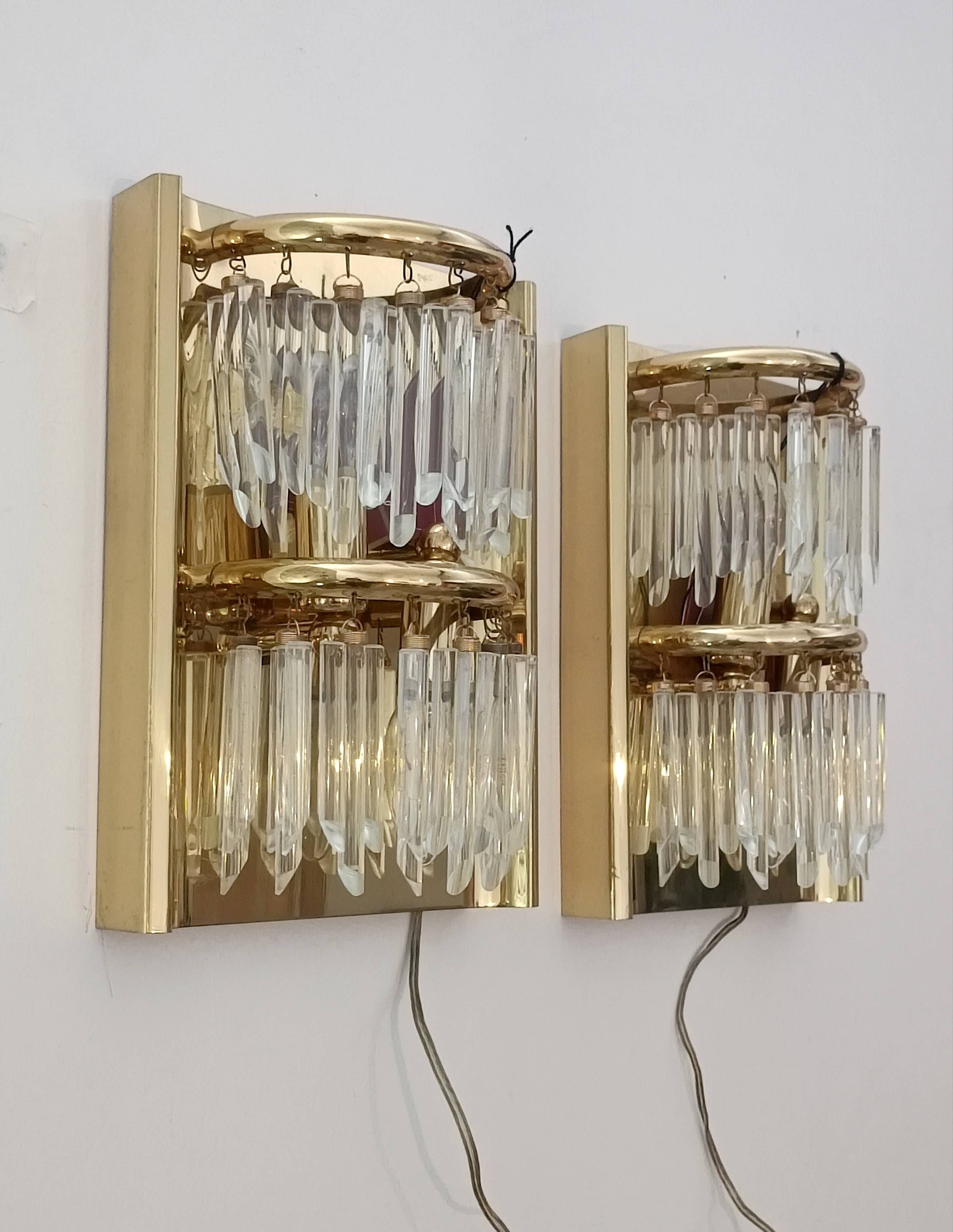 Pair of Murano glass wall lights by Lumica 1970s