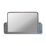 Small Art Deco mirror wood and silver metal