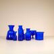 Midcentury collection of eight blue vases by Erik Höglund, Sweden, 1960s.