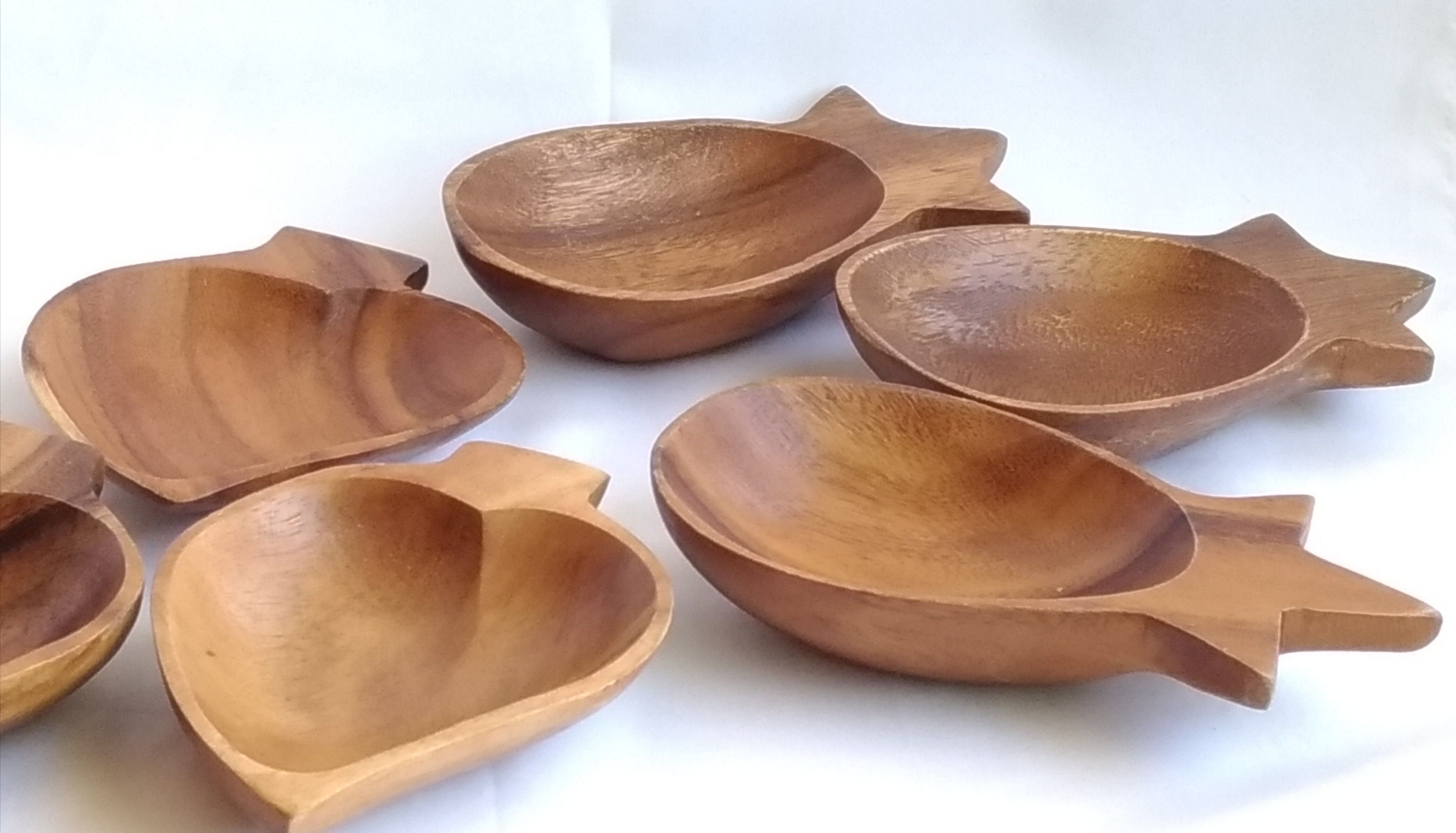 Vintage wooden cups 12 & 15cm