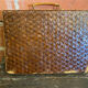 Vintage Wooden & Woven Bamboo Transport Box #D624