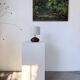 Brutalist olive wood table lamp 1970
